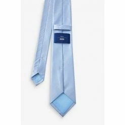 Moss Bros Moss Sky Blue Plain Natte Silk Tie -Moss Bros shop unnamed file 933