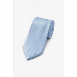 Moss Bros Moss Sky Blue Plain Natte Silk Tie -Moss Bros shop unnamed file 934