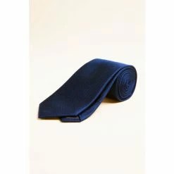Moss Bros Navy Blue Natte Silk Tie