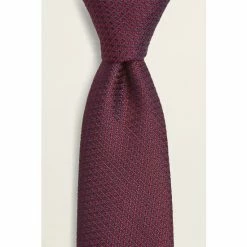 Moss Bros Berry Red Textured Tie
