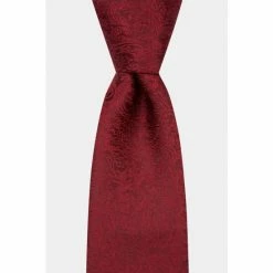 Alternative view of Moss Bros Moss Wine Floral Swirl Tie