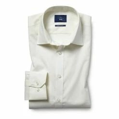 Moss Bros Moss Regular Fit Ivory Poplin Single Cuff Shirt 5 Moss Bros Moss Regular Fit Ivory Poplin Single Cuff Shirt -Moss Bros shop unnamed file 96