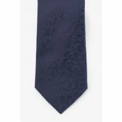Moss Bros Moss Navy Floral Swirl Tie -Moss Bros shop unnamed file 962