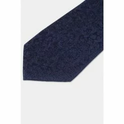 Moss Bros Moss Navy Floral Swirl Tie -Moss Bros shop unnamed file 963