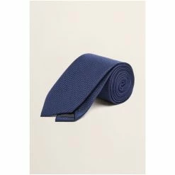 Moss Bros Navy Blue Textured Tie -Moss Bros shop unnamed file 967