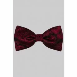 Moss Bros Moss Red Paisley Silk Bow Tie