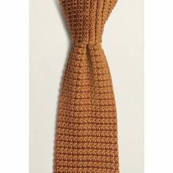 Moss Bros Moss Gold Bronze Knitted Silk Tie