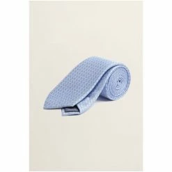 Moss Bros Moss Blue Semi-Plain Silk Tie -Moss Bros shop unnamed file 986