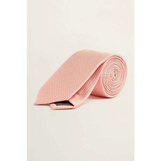 Moss Bros Moss Cantaloupe Textured Tie 1 Moss Bros Moss Cantaloupe Textured Tie