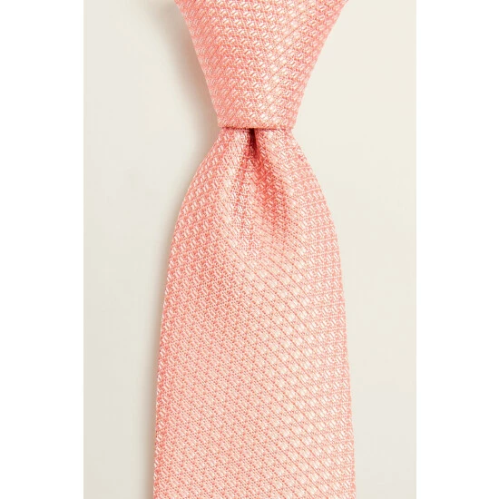 Moss Bros Moss Cantaloupe Textured Tie 2 Moss Bros Moss Cantaloupe Textured Tie - Image 2