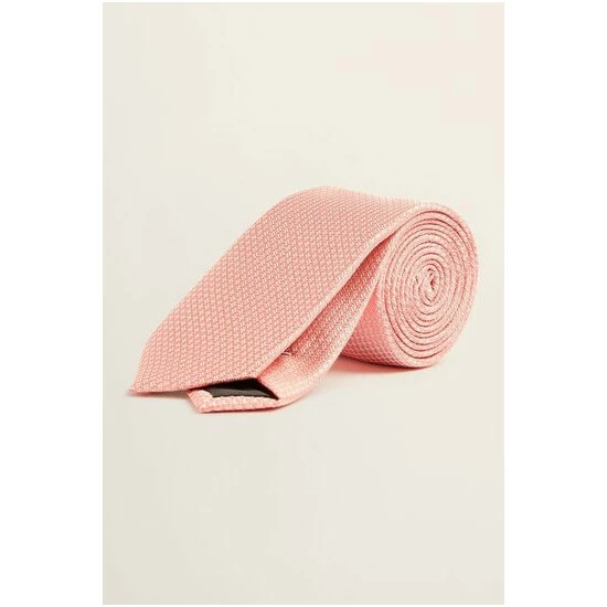 Moss Bros Moss Cantaloupe Textured Tie 3 Moss Bros Moss Cantaloupe Textured Tie - Image 3